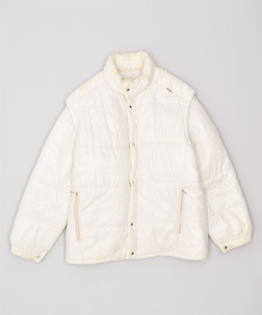 HURRAH Mens Padded Jacket UK 38 Medium Off White Polyamide Vintage | Vintage | Thrift | Second-Hand | Used Clothing | Messina Hembry 