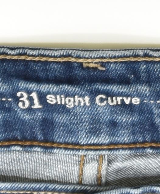 LEVI'S Womens Slight Curve Classic Rise Denim Hot Pants W31 Medium Navy | Vintage | Thrift | Second-Hand | Used Clothing | Messina Hembry 