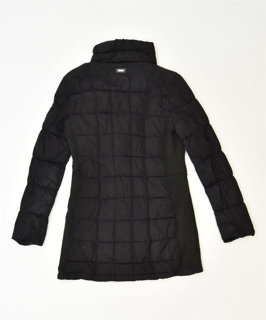 CALVIN KLEIN Womens Padded Coat UK 10 Small Black Polyester | Vintage | Thrift | Second-Hand | Used Clothing | Messina Hembry 