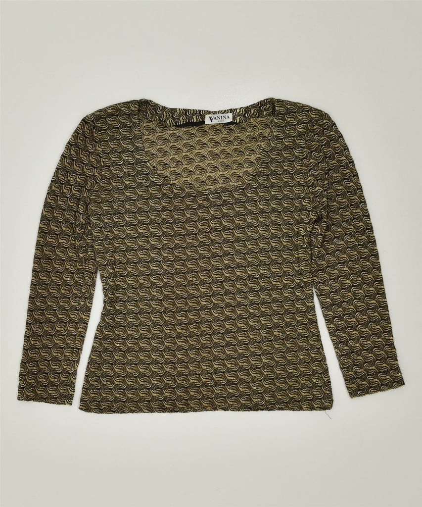 VANINA Womens Blouse Top UK 12 Medium Gold Vintage | Vintage | Thrift | Second-Hand | Used Clothing | Messina Hembry 