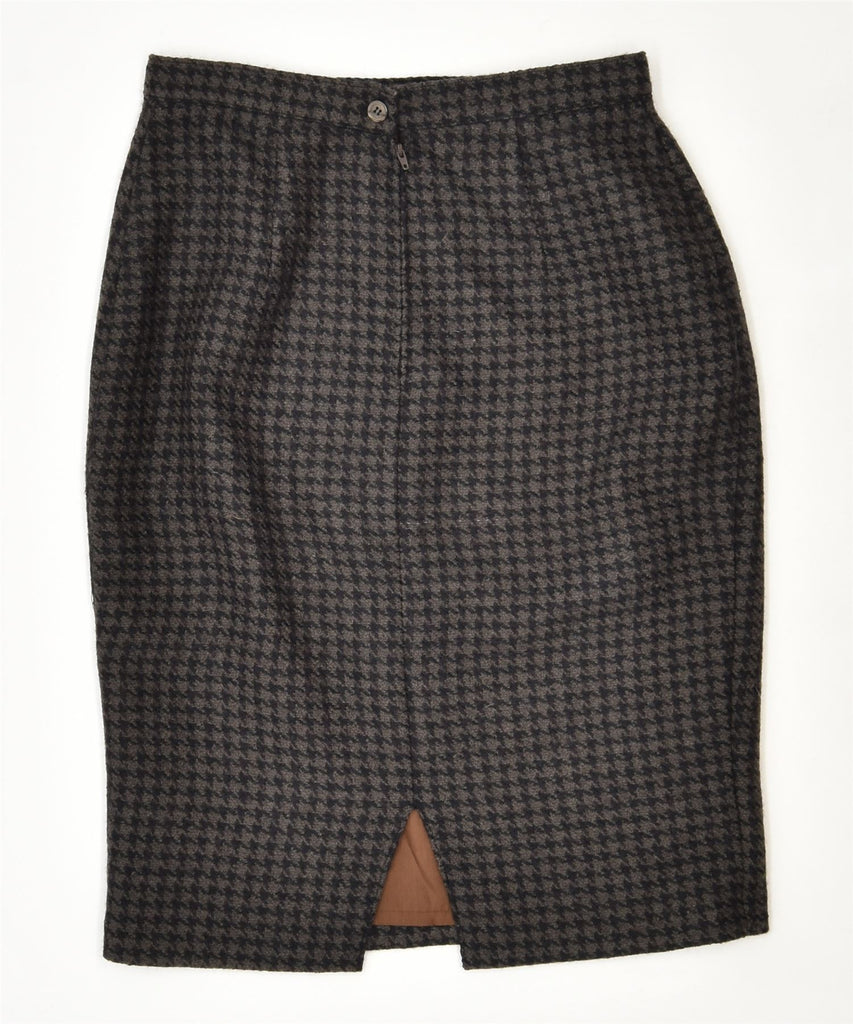 VINTAGE Womens Pencil Skirt W28 Small Brown Houndstooth | Vintage | Thrift | Second-Hand | Used Clothing | Messina Hembry 