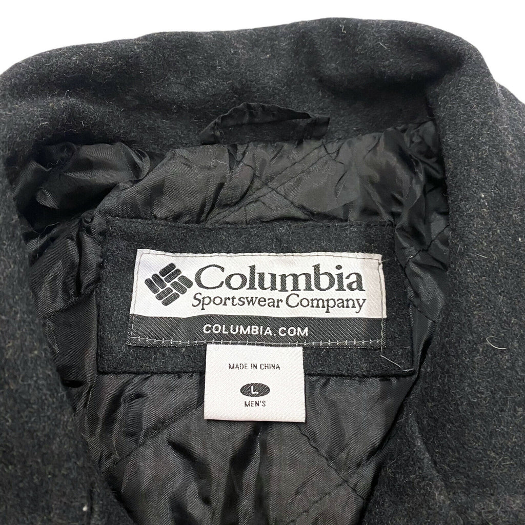 Columbia Quilted Wool Polyester Pea Coat | Vintage High End Designer Black VTG | Vintage Messina Hembry | Thrift | Second-Hand Messina Hembry | Used Clothing | Messina Hembry 