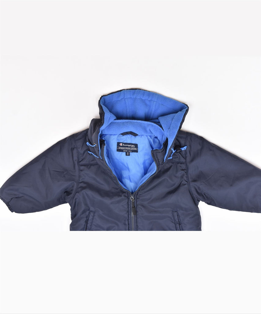 CHAMPION Boys Hooded Rain Jacket 9-12 Months Navy Blue Nylon | Vintage | Thrift | Second-Hand | Used Clothing | Messina Hembry 