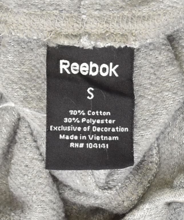 REEBOK Womens Hoodie Jumper UK 10 Small Grey Cotton | Vintage | Thrift | Second-Hand | Used Clothing | Messina Hembry 