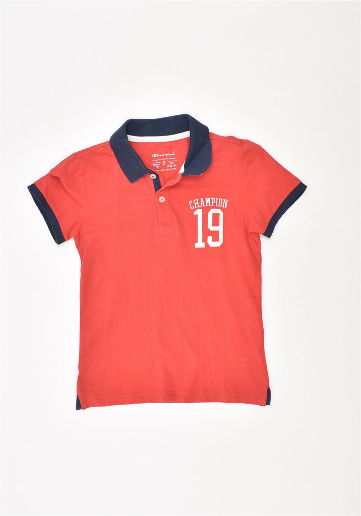 CHAMPION Boys Polo Shirt 7-8 Years Red | Vintage | Thrift | Second-Hand | Used Clothing | Messina Hembry 