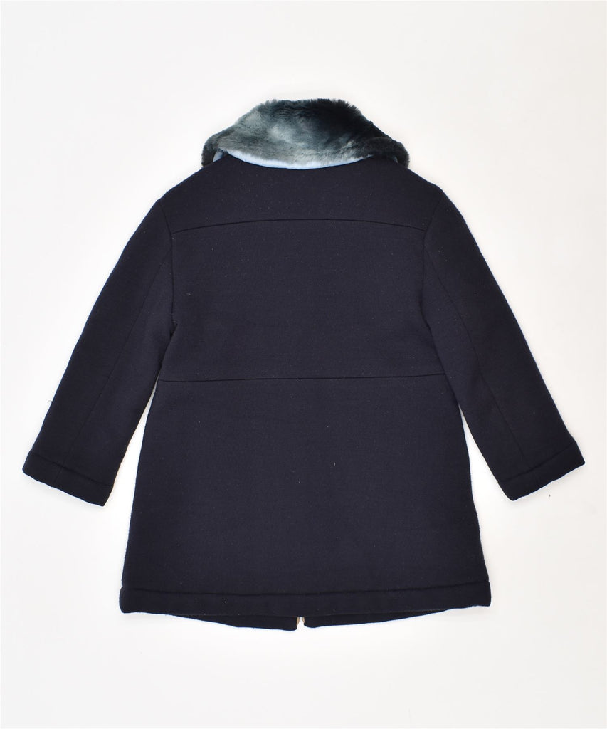 GIANFRANCO FERRE Girls Overcoat 18-24 Months Navy Blue Acrylic | Vintage | Thrift | Second-Hand | Used Clothing | Messina Hembry 