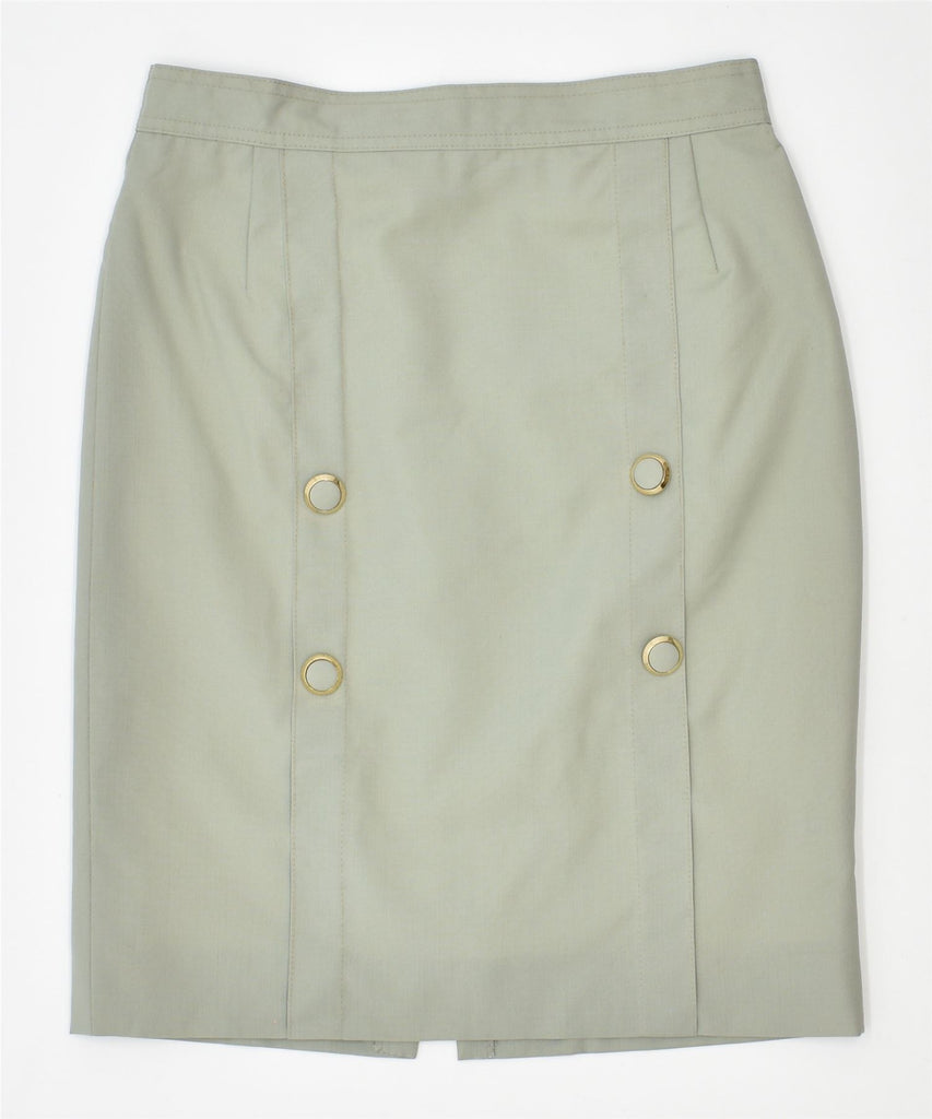 VINTAGE Womens Pencil Skirt IT 44 Medium W28 Green Acetate | Vintage | Thrift | Second-Hand | Used Clothing | Messina Hembry 