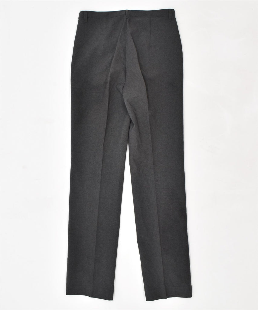 BENETTON Womens Straight Suit Trousers IT 42 Medium W28 L29 Grey Polyester | Vintage | Thrift | Second-Hand | Used Clothing | Messina Hembry 