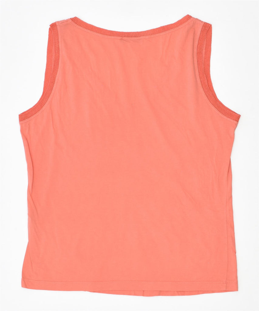 TRUSSARDI Womens Vest Top UK 12 Medium Orange Cotton | Vintage | Thrift | Second-Hand | Used Clothing | Messina Hembry 