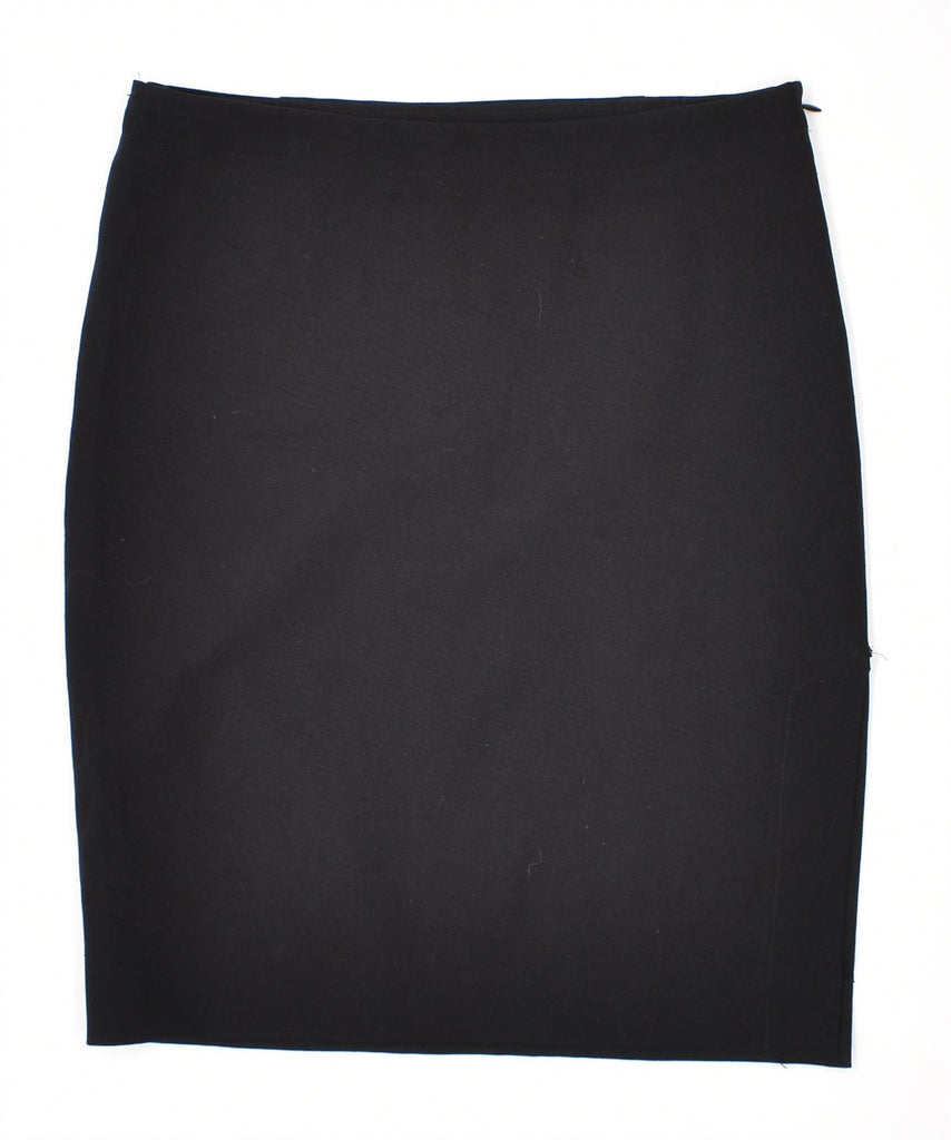 BENETTON Womens Pencil Skirt IT 42 Medium W29 Black Polyester | Vintage | Thrift | Second-Hand | Used Clothing | Messina Hembry 