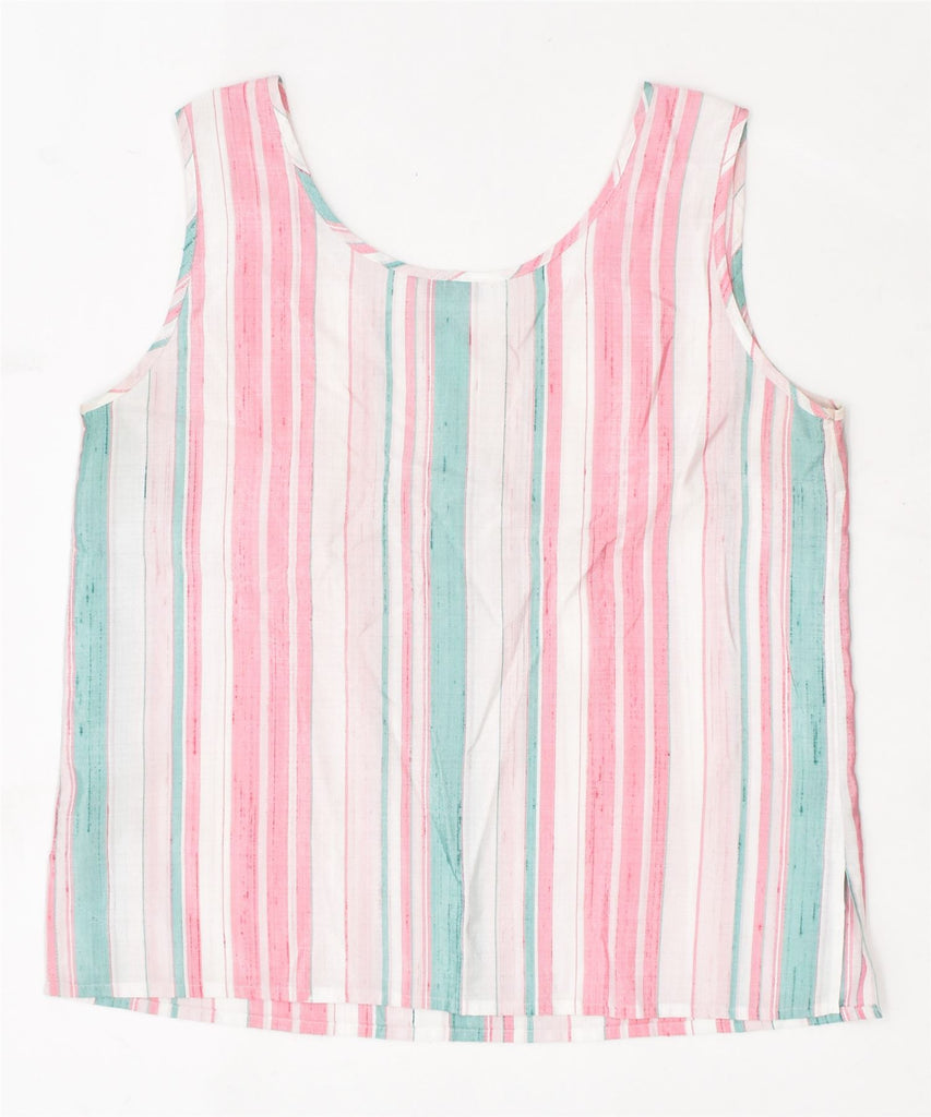 JERSEY JOSEPHINE Womens Vest Top EU 42 Large Multicoloured Striped | Vintage | Thrift | Second-Hand | Used Clothing | Messina Hembry 