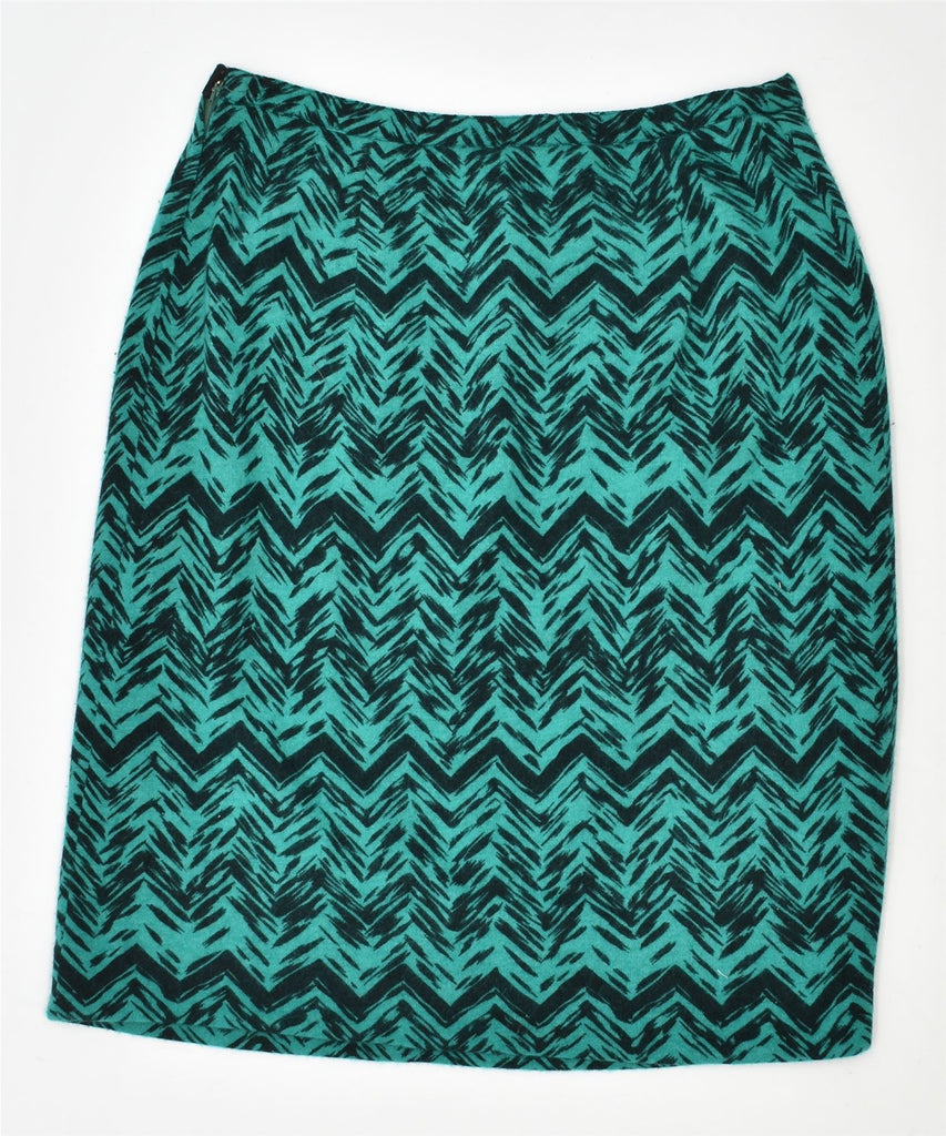 VINTAGE Womens Straight Skirt W32 Large Green Chevron | Vintage | Thrift | Second-Hand | Used Clothing | Messina Hembry 