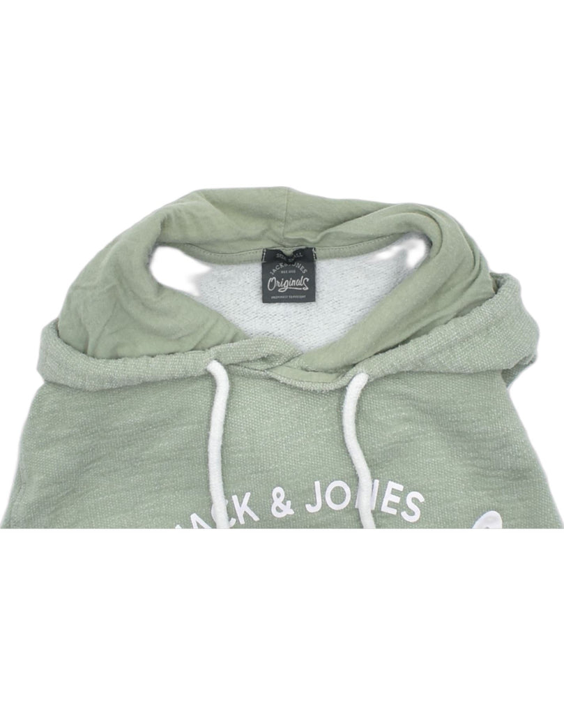 JACK & JONES Mens Graphic Hoodie Jumper Small Green Cotton | Vintage | Thrift | Second-Hand | Used Clothing | Messina Hembry 