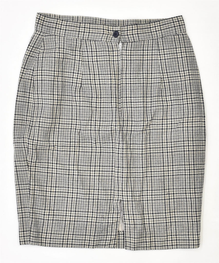 VINTAGE Womens Straight Skirt IT 44 Medium W29 Grey Check Virgin Wool | Vintage | Thrift | Second-Hand | Used Clothing | Messina Hembry 