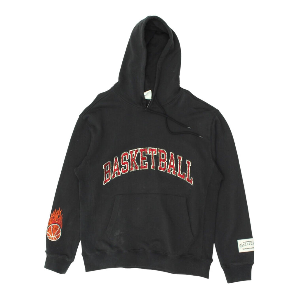 Basketball Skateboards Mens Black Diamante Hoodie | Retro Sportswear Hoody VTG | Vintage Messina Hembry | Thrift | Second-Hand Messina Hembry | Used Clothing | Messina Hembry 