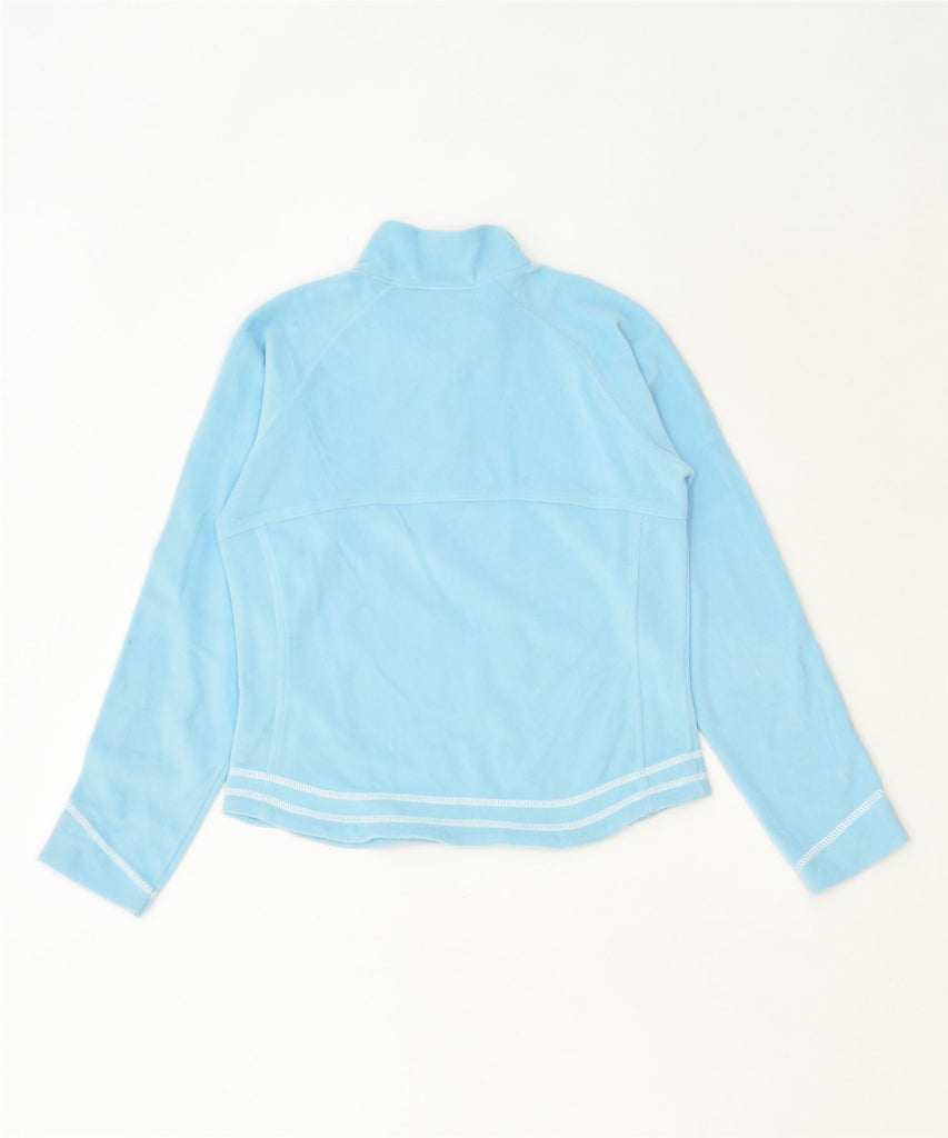 CHAMPION Womens Crop Zip Neck Fleece Jumper UK 8 Small Turquoise Sports | Vintage | Thrift | Second-Hand | Used Clothing | Messina Hembry 