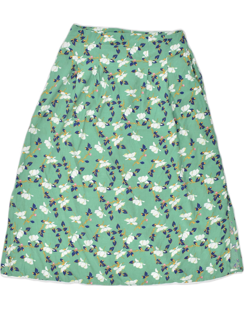 KIABI Womens Midi Skirt W30 Medium Green Floral | Vintage | Thrift | Second-Hand | Used Clothing | Messina Hembry 