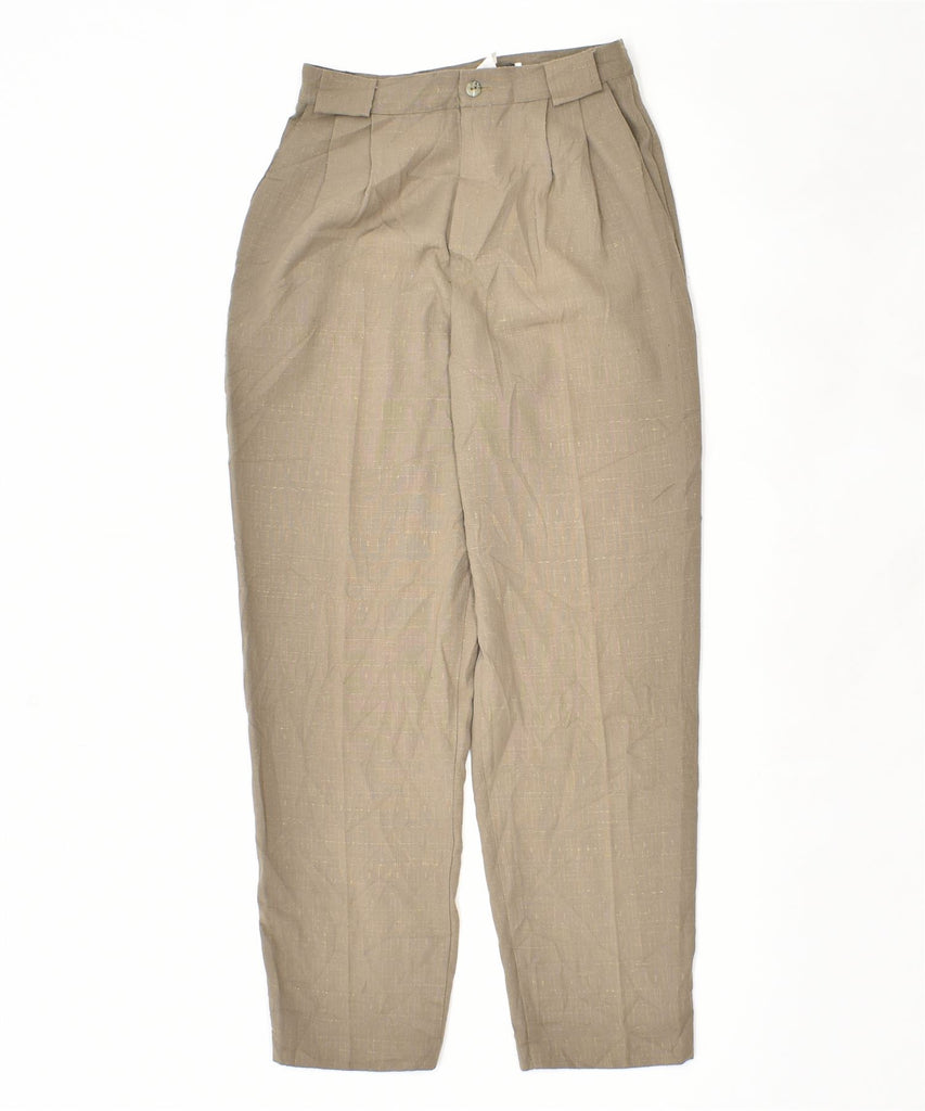 FUNDAMENTAL THINGS Womens Stirrup Casual Trousers W28 L28 Khaki Polyester | Vintage | Thrift | Second-Hand | Used Clothing | Messina Hembry 