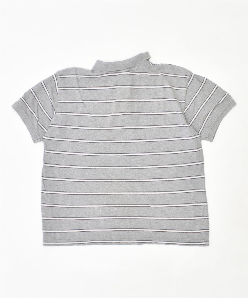 CHAMPION Boys Polo Shirt 11-12 Years Large Grey Striped Cotton | Vintage | Thrift | Second-Hand | Used Clothing | Messina Hembry 