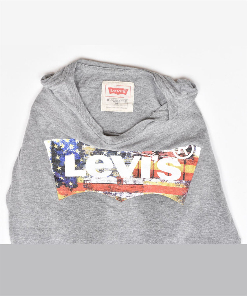 LEVI'S Boys Graphic Top Long Sleeve 15-16 Years Grey Cotton | Vintage | Thrift | Second-Hand | Used Clothing | Messina Hembry 