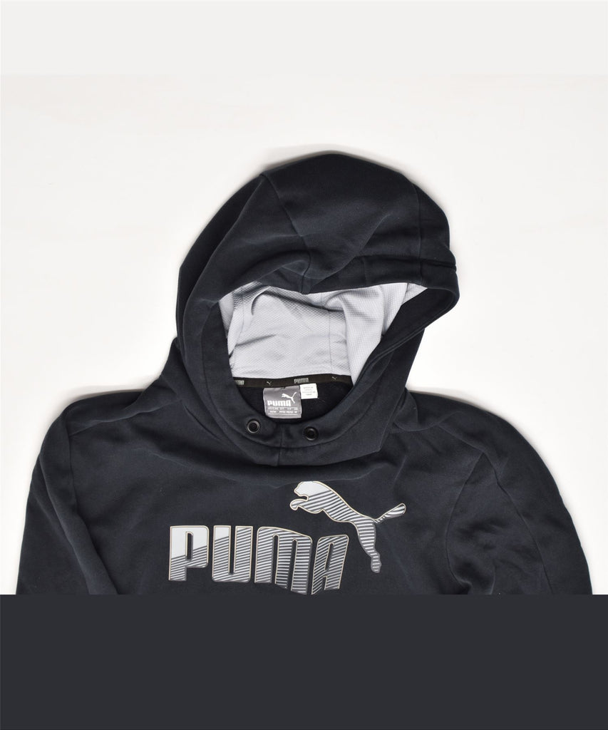 PUMA Mens Graphic Hoodie Jumper Medium Black Cotton | Vintage | Thrift | Second-Hand | Used Clothing | Messina Hembry 
