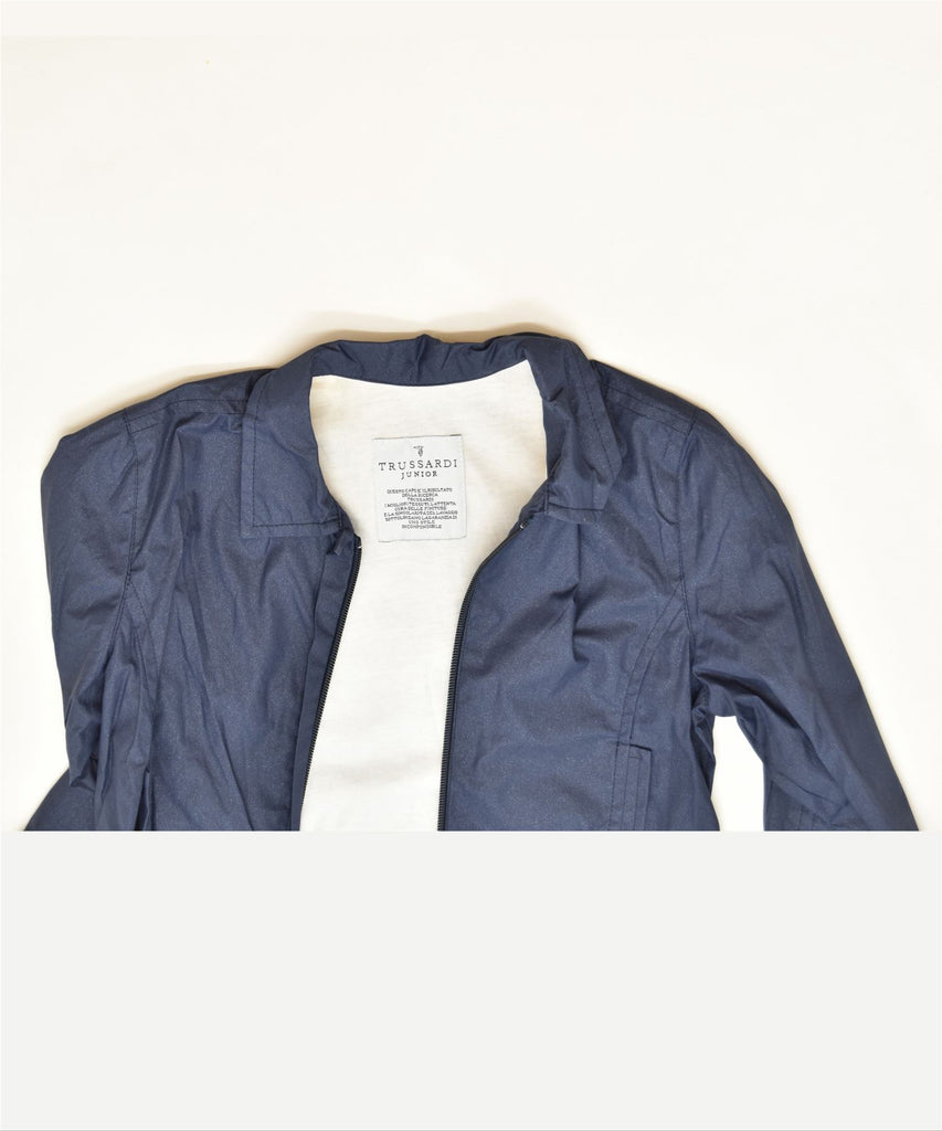 TRUSSARDI Girls Rain Jacket 4-5 Years Navy Blue Cotton Classic | Vintage | Thrift | Second-Hand | Used Clothing | Messina Hembry 