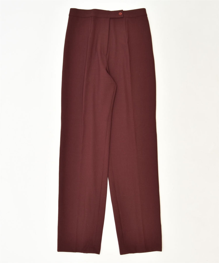 PAMELA Womens Straight Suit Trousers IT 44 Medium W28 L32 Burgundy | Vintage | Thrift | Second-Hand | Used Clothing | Messina Hembry 