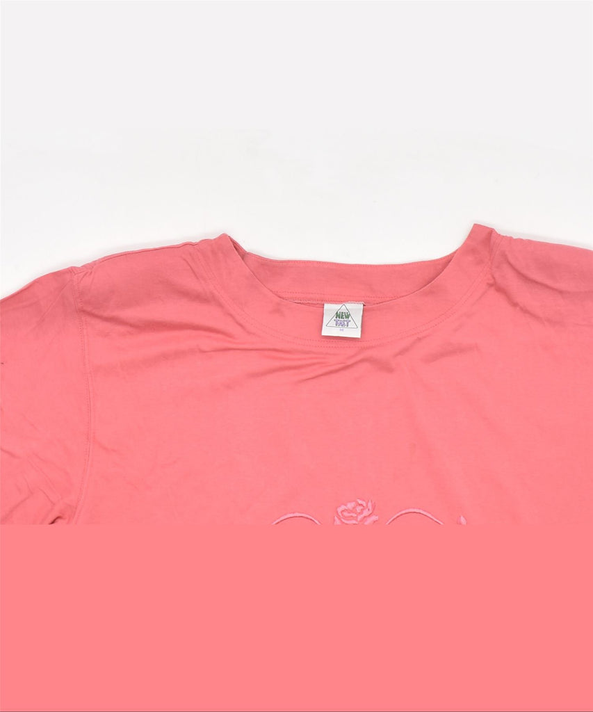 NEW FAST Womens Graphic T-Shirt Top UK 14 Medium Pink Cotton Vintage | Vintage | Thrift | Second-Hand | Used Clothing | Messina Hembry 