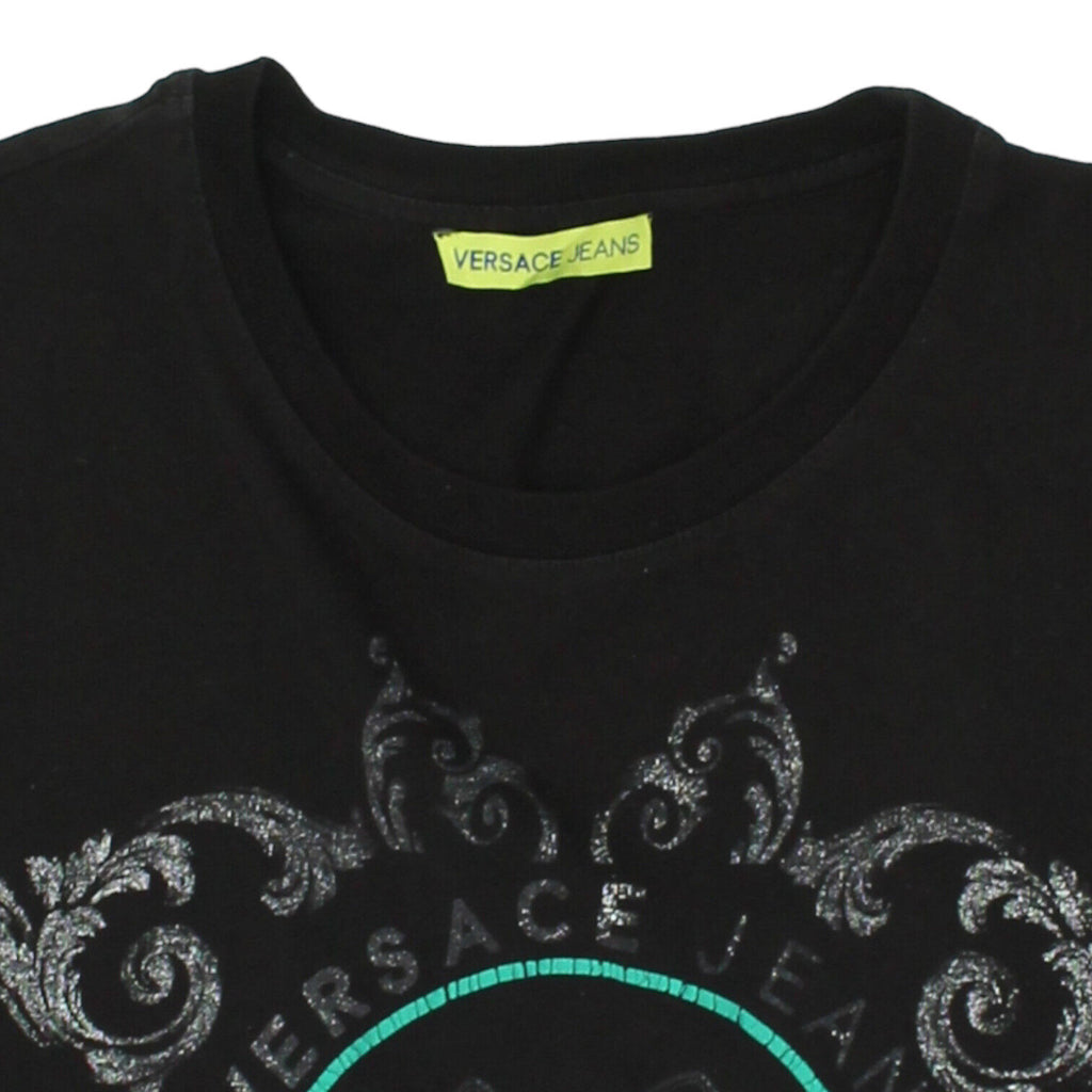 Versace Jeans Couture Black Tshirt | Vintage High End Luxury Designer Medium VTG | Vintage Messina Hembry | Thrift | Second-Hand Messina Hembry | Used Clothing | Messina Hembry 