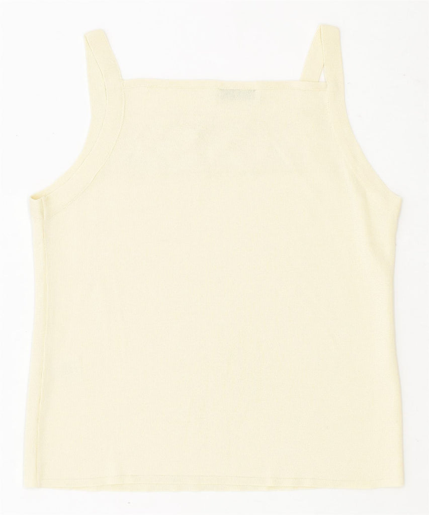 RENATO BALESTRA Womens Vest Top UK 14 Medium Yellow | Vintage | Thrift | Second-Hand | Used Clothing | Messina Hembry 