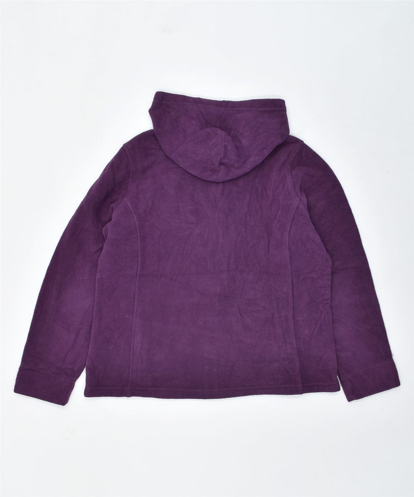 L.L.BEAN Womens Hooded Fleece Jacket UK 16 Large Purple Polyester | Vintage | Thrift | Second-Hand | Used Clothing | Messina Hembry 