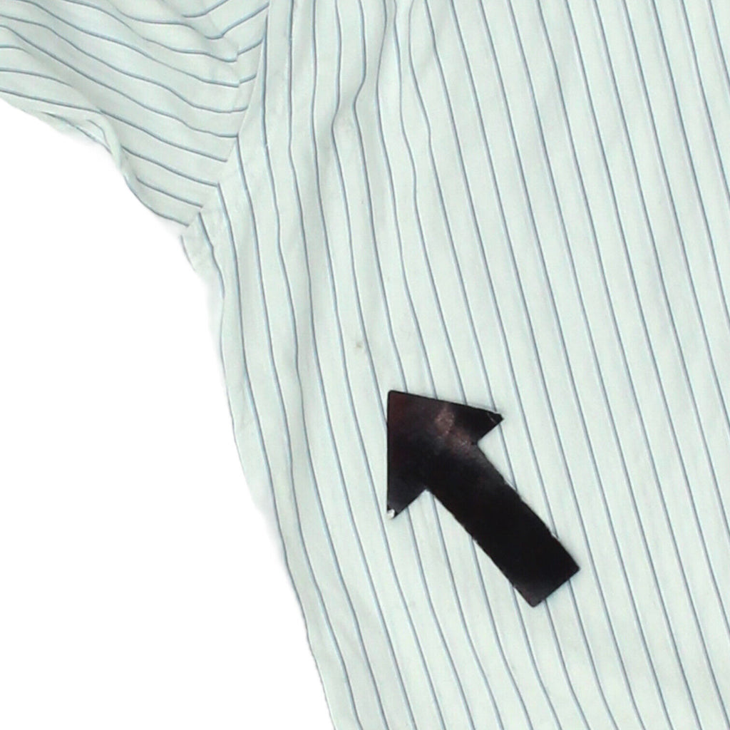Pierre Balmain Pin Stripe Spread Collar Mens White Shirt | Vintage Designer VTG | Vintage Messina Hembry | Thrift | Second-Hand Messina Hembry | Used Clothing | Messina Hembry 