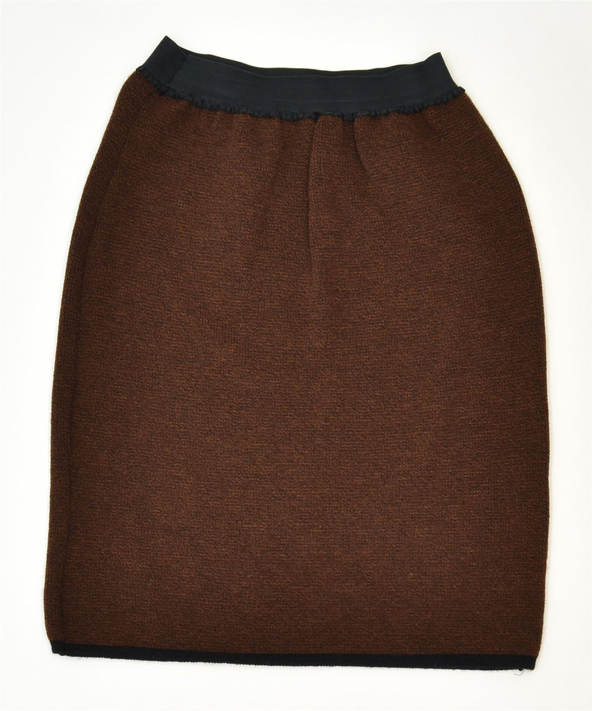 VINTAGE Womens Straight Skirt Large W30 Brown Acrylic Classic | Vintage | Thrift | Second-Hand | Used Clothing | Messina Hembry 