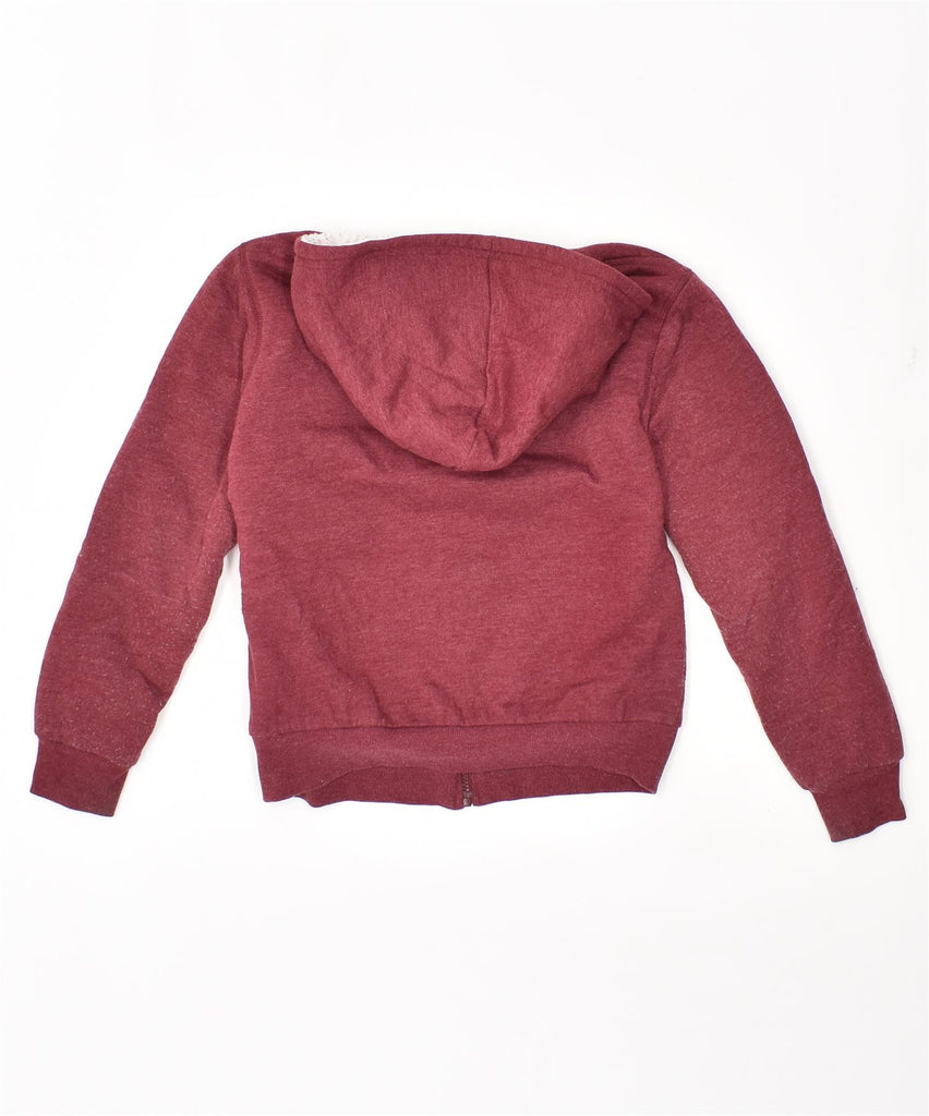 LEE Girls Zip Hoodie Sweater 10-11 Years Medium Burgundy Cotton | Vintage | Thrift | Second-Hand | Used Clothing | Messina Hembry 