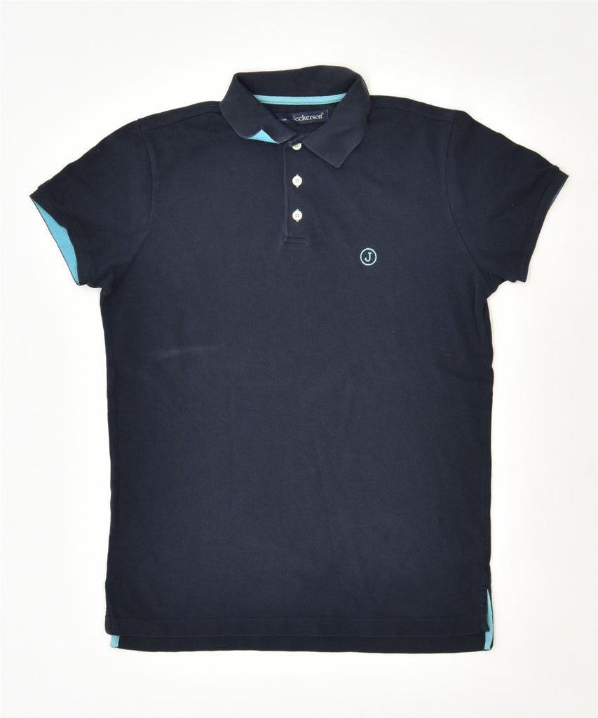 JECKERSON Mens Polo Shirt Small Navy Blue Cotton | Vintage | Thrift | Second-Hand | Used Clothing | Messina Hembry 