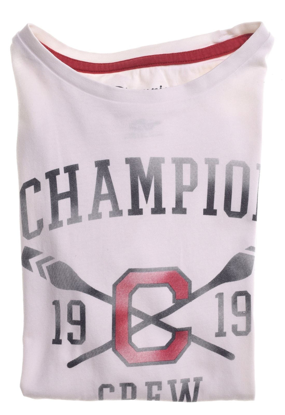 CHAMPION Boys Graphic T-Shirt Top 9-10 Years Medium White - Second Hand & Vintage Designer Clothing - Messina Hembry