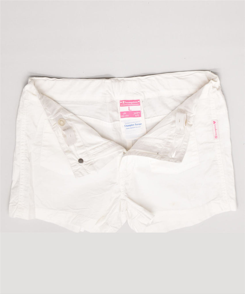 CHAMPION Girls Casual Shorts 11-12 Years Large W26 White Cotton | Vintage | Thrift | Second-Hand | Used Clothing | Messina Hembry 