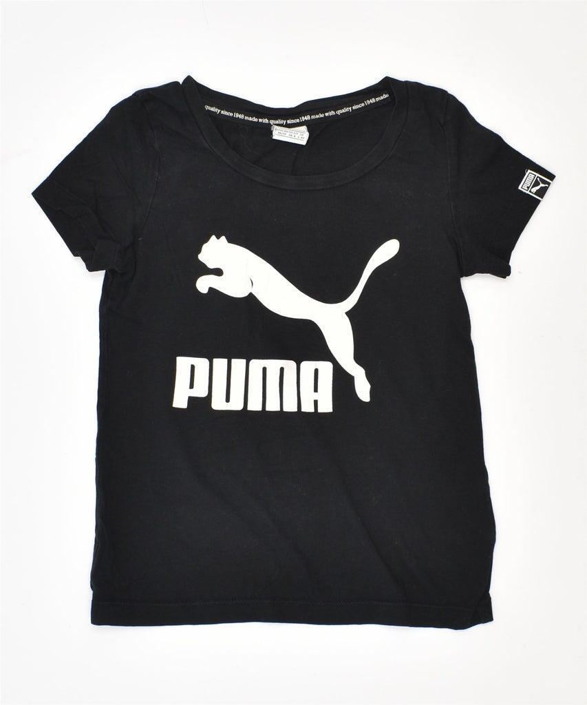 PUMA Girls Graphic T-Shirt Top 5-6 Years Black | Vintage | Thrift | Second-Hand | Used Clothing | Messina Hembry 