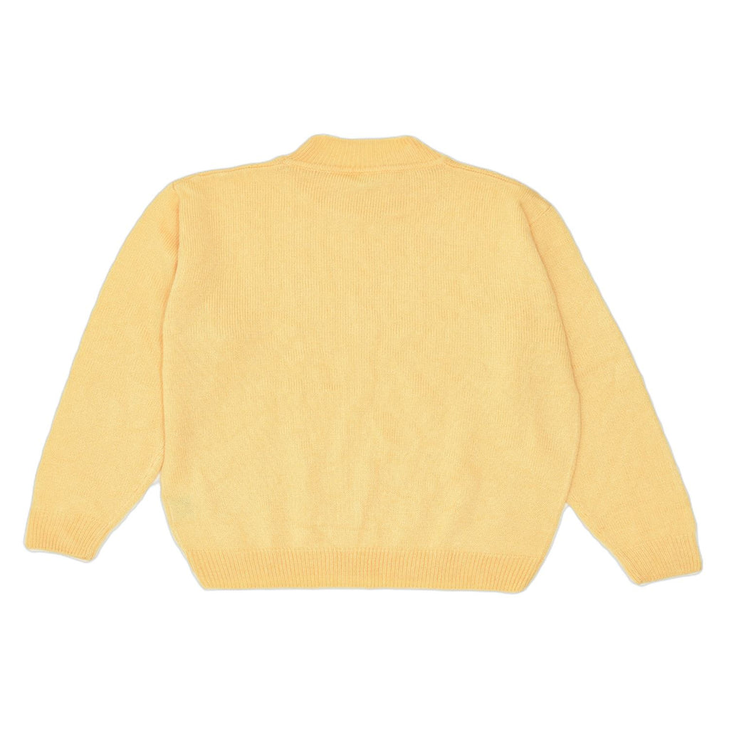 VINTAGE Womens Crew Neck Jumper Sweater UK 16 Large Yellow Acrylic | Vintage | Thrift | Second-Hand | Used Clothing | Messina Hembry 