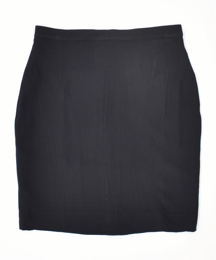 LELLA PINTO Womens Pencil Skirt IT 44 Medium W28 Black Acetate Vintage | Vintage | Thrift | Second-Hand | Used Clothing | Messina Hembry 