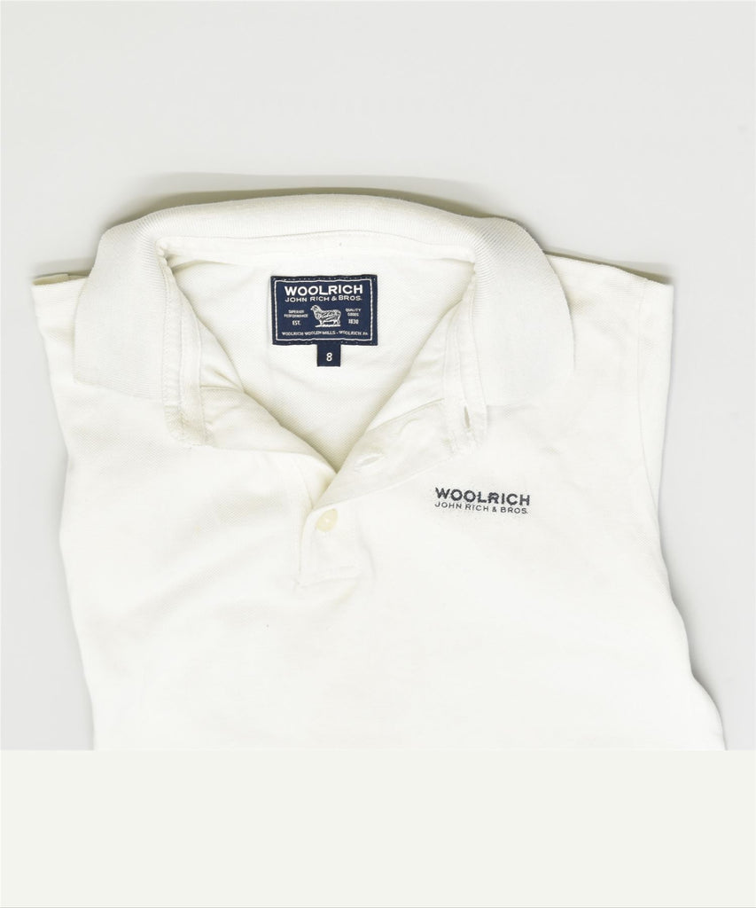 WOOLRICH Boys Polo Shirt 7-8 Years White Cotton | Vintage | Thrift | Second-Hand | Used Clothing | Messina Hembry 