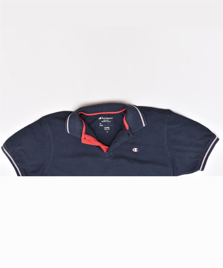 CHAMPION Boys Polo Shirt 9-10 Years Medium Navy Blue Cotton | Vintage | Thrift | Second-Hand | Used Clothing | Messina Hembry 