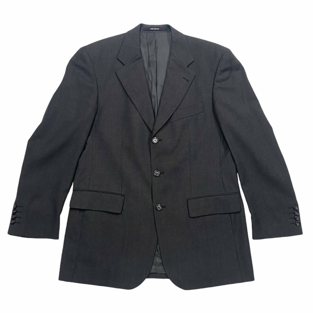 Yves Saint Laurent Wool Blazer Jacket | Vintage YSL Designer Suit Dark Grey VTG | Vintage Messina Hembry | Thrift | Second-Hand Messina Hembry | Used Clothing | Messina Hembry 