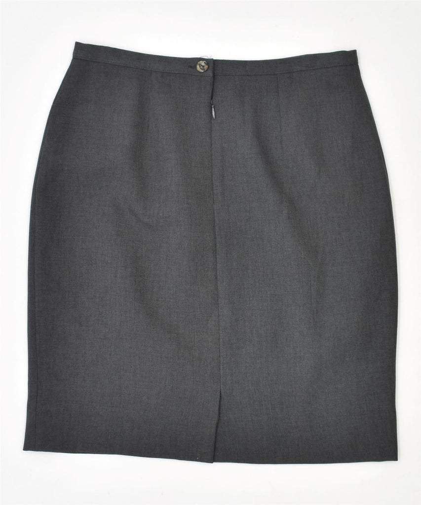 VINTAGE Womens Pencil Skirt IT 44 Medium W28 Grey Polyester | Vintage | Thrift | Second-Hand | Used Clothing | Messina Hembry 