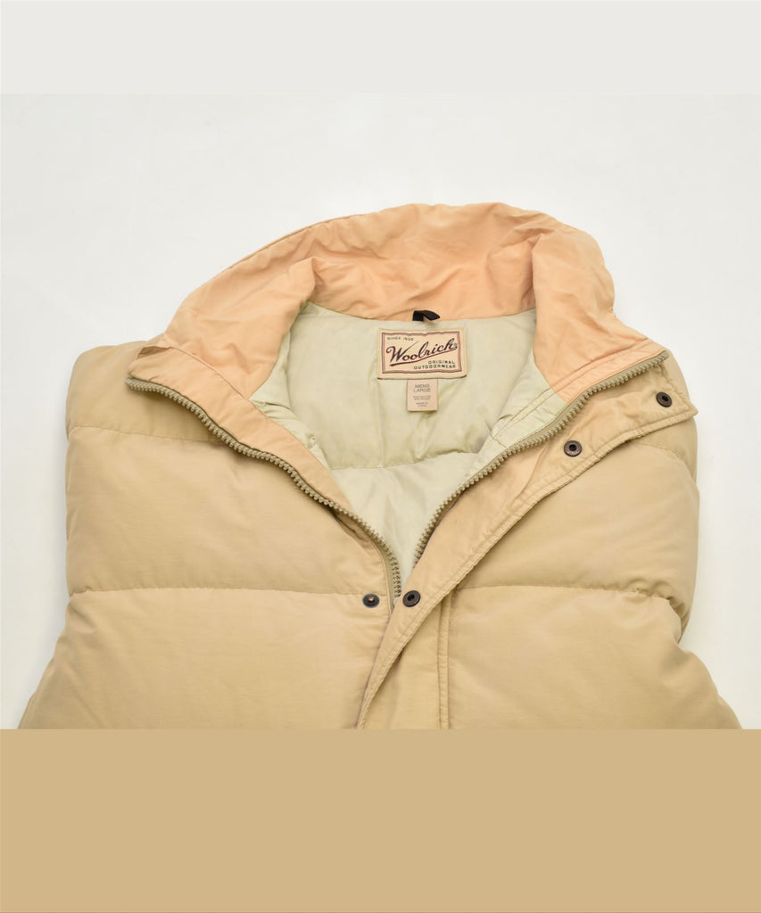 WOOLRICH Mens Padded Jacket UK 40 Large Beige Cotton | Vintage | Thrift | Second-Hand | Used Clothing | Messina Hembry 