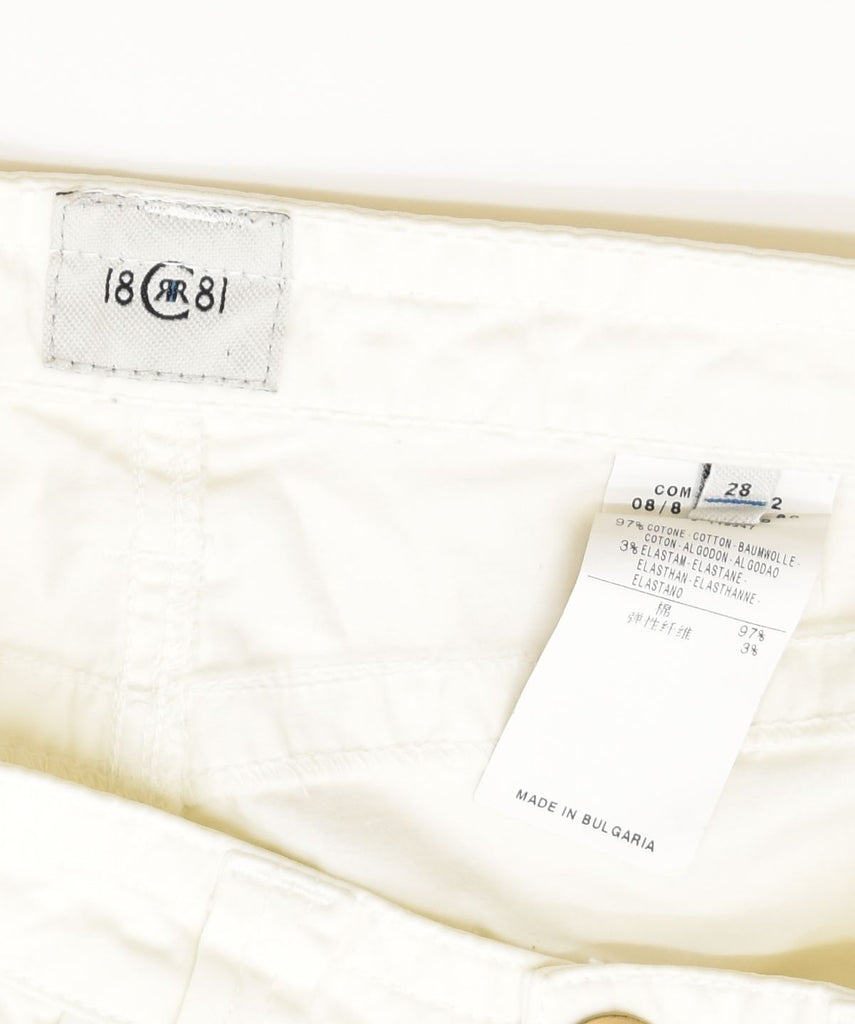 CERRUTI Womens Skinny Casual Trousers W28 L25 White Cotton | Vintage | Thrift | Second-Hand | Used Clothing | Messina Hembry 