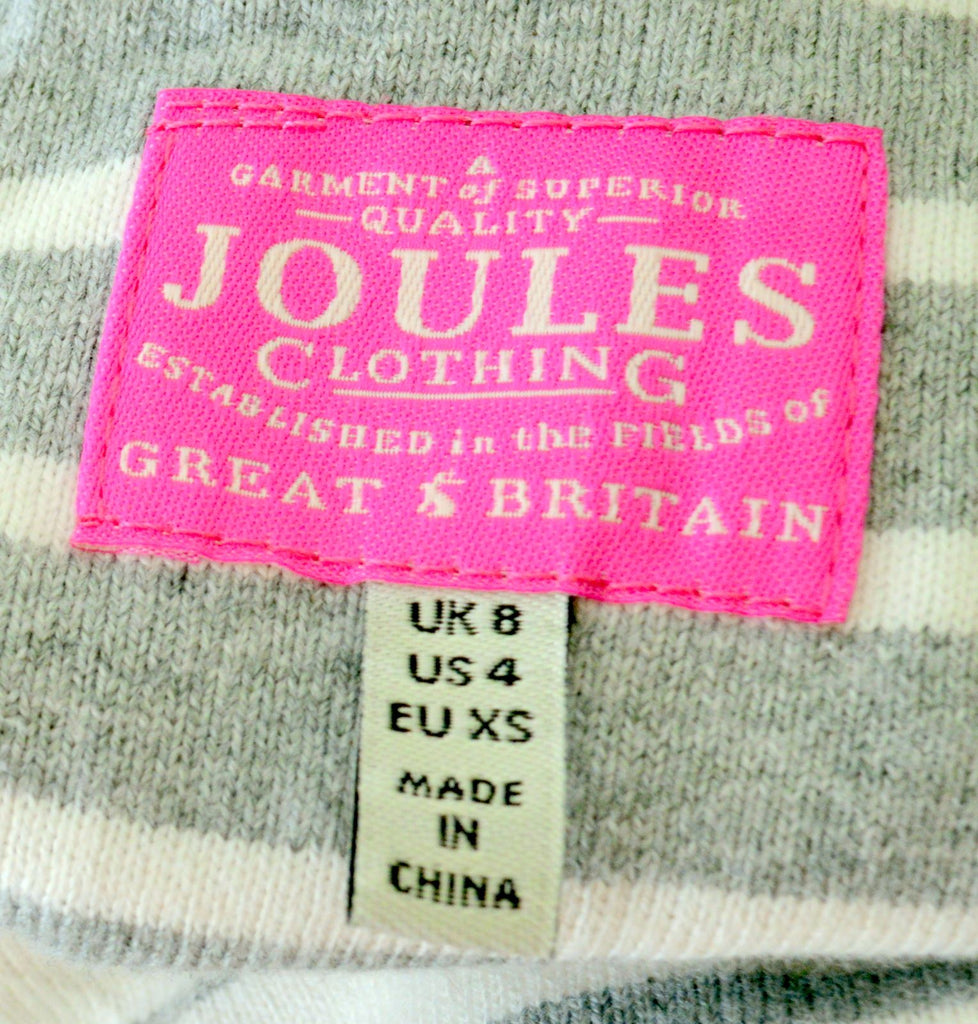 JOULES Womens Crew Neck Jumper Sweater UK 8 Small White Striped Cotton | Vintage | Thrift | Second-Hand | Used Clothing | Messina Hembry 