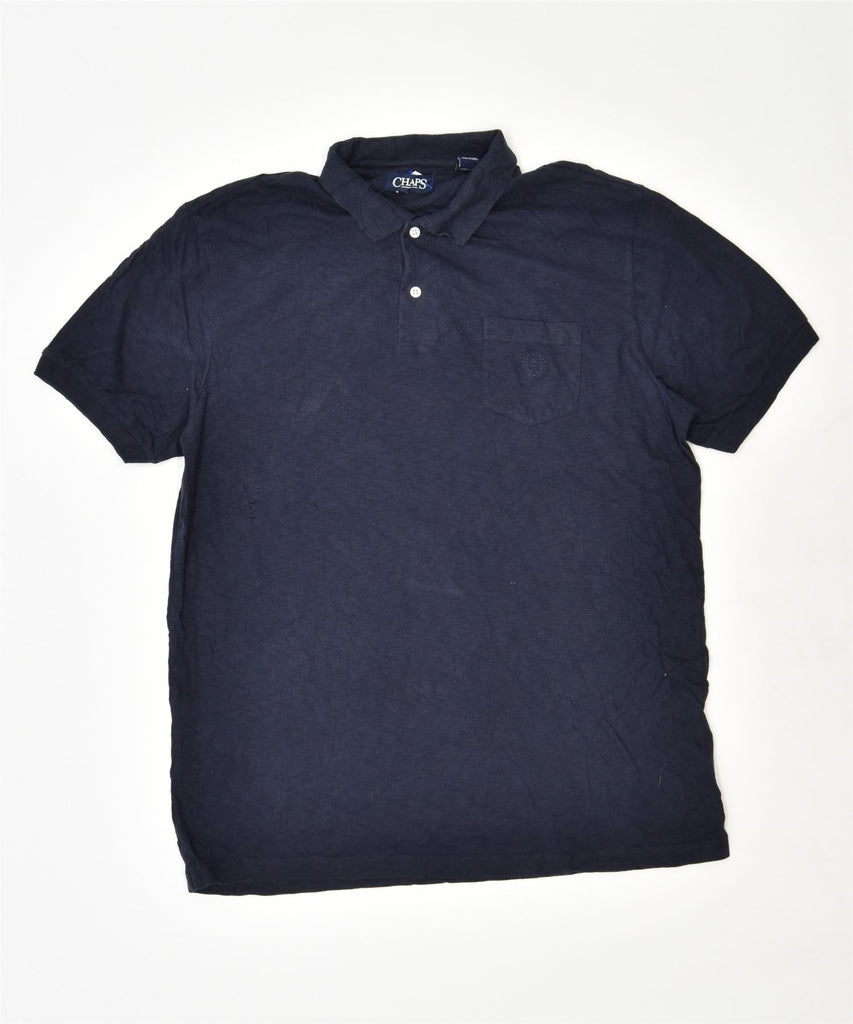 CHAPS Mens Polo Shirt Large Navy Blue Cotton | Vintage | Thrift | Second-Hand | Used Clothing | Messina Hembry 