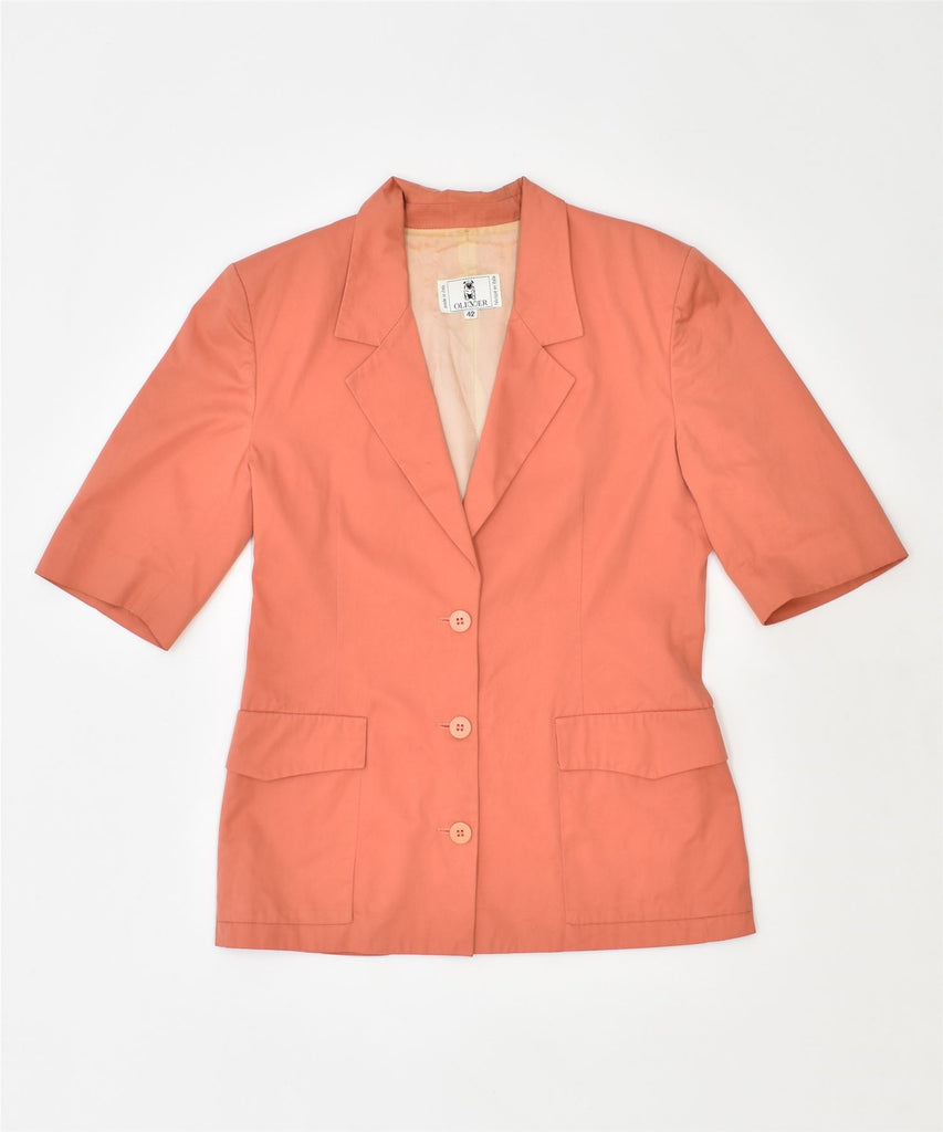 OLIVER BY VALENTINO Womens Short Sleeve Blazer Jacket IT 42 Medium Orange | Vintage | Thrift | Second-Hand | Used Clothing | Messina Hembry 