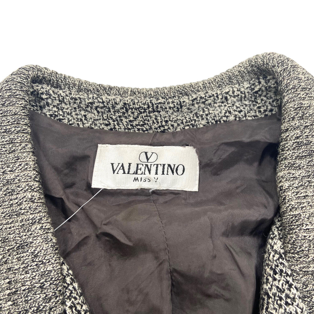 Valentino Miss V Women's Blazer Jacket | Vintage High End Designer Grey Suit VTG | Vintage Messina Hembry | Thrift | Second-Hand Messina Hembry | Used Clothing | Messina Hembry 